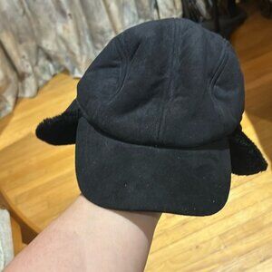 Unisex Wind River Black Faux Fur Cap Winter Hat size L